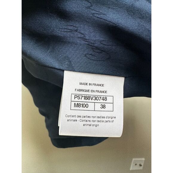 AUTHENTIC CHANEL 17A BLUE GREEN WHITE MULTICOLOR TWEED SUEDE LEATHER DRESS 38 - Picture 14 of 16